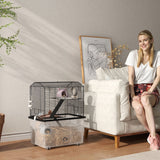 Three-Tier Gerbil Cage, Hamster Cage with Wheels, Deep Bottom, Food Dish, Water Bottle