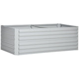 Raised Beds, Outdoor Planters 180 x 90 x 59 cm, Light Grey Galvanised Steel