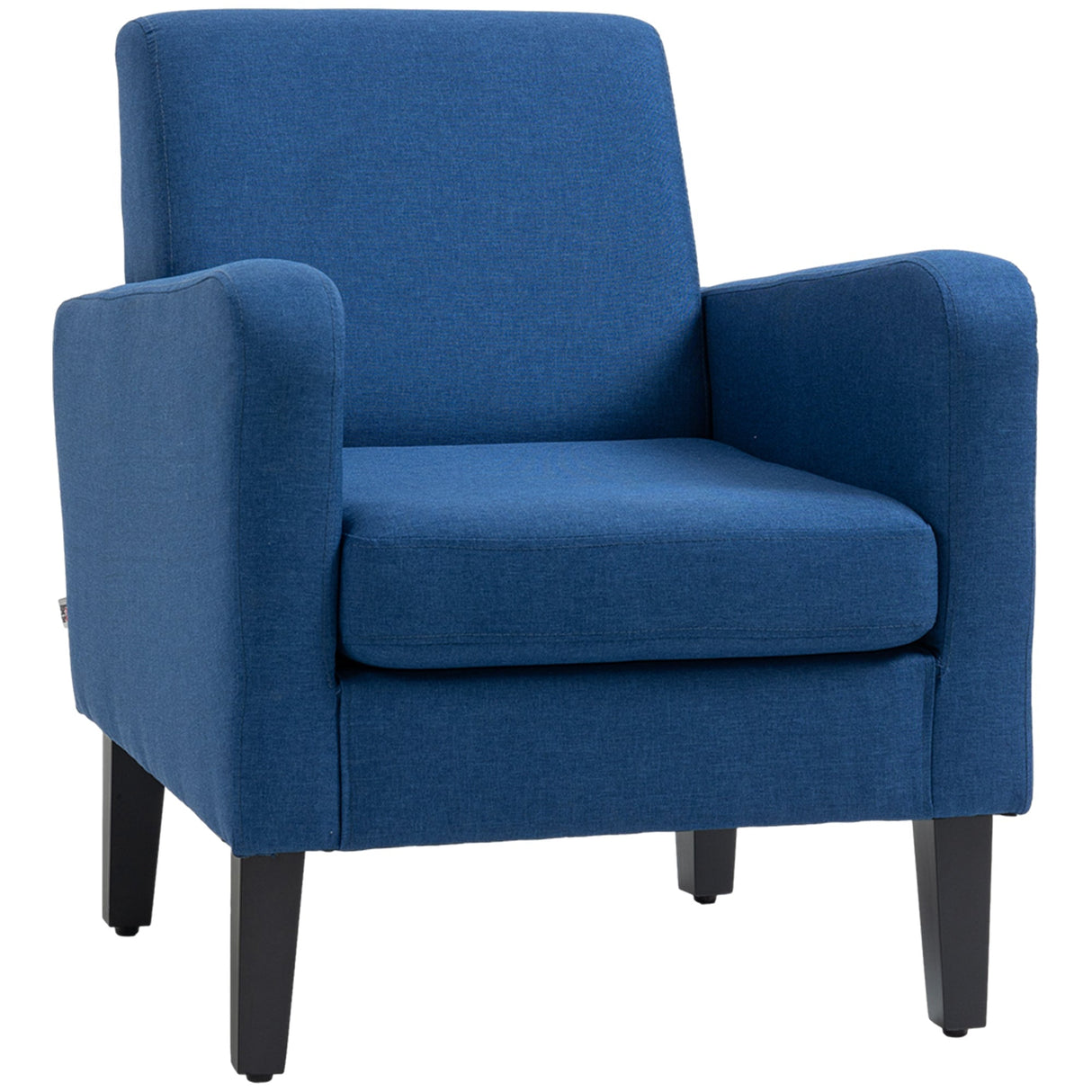 Boxy Armchair - Linen-Look, Blue