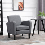 Modern Accent Chair, Occasional Chair, Rubber Wood Legs, Grey