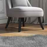 Fabric Single Sofa Tub Chair with Solid Wood Legs, Grey Upholstered