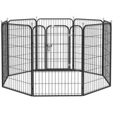 8 Panels Puppy Playpen, Heavy Duty Indoor Outdoor - Black