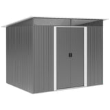 Garden Metal Storage Shed, House Hut Tool Storage with Tilted Roof and Ventilation, Grey