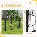 Heavy-Duty Dog Playpen, 8 Panel Pet Exercise Pen, Foldable and Portable, Steel Black