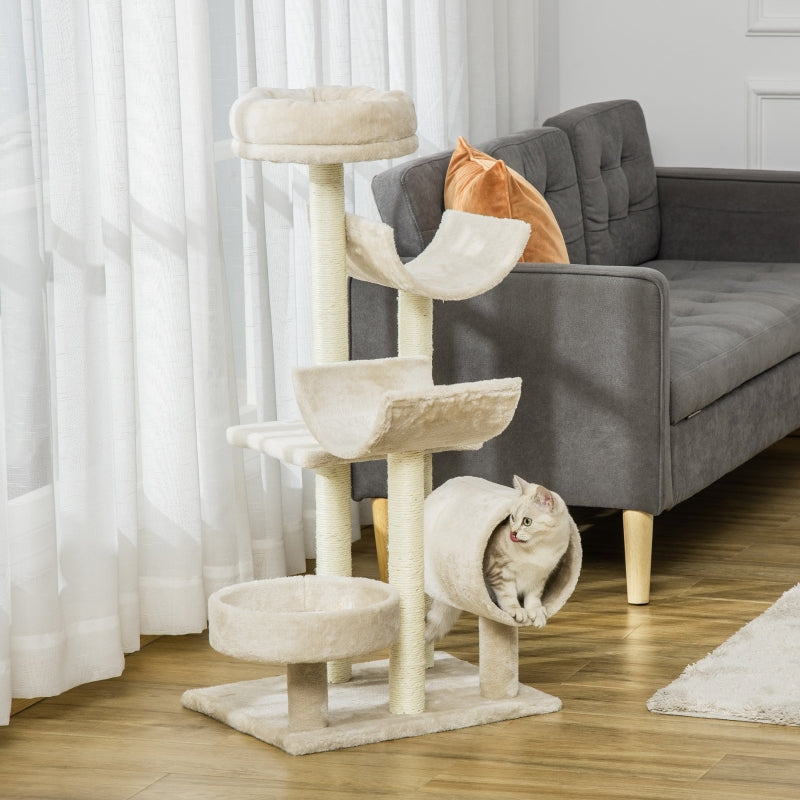 Cat Tree for Indoor Cats, Scratching Post Activity Center, Beige
