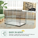 Foldable Dog Crate with 2 Doors, Tray, Soft Cushion, Black