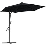 Solar LED Cantilever Parasol 3m - Black