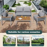 Garden Furniture Set with Cushions – Rattan Outdoor Lounge, Double Sofa, 2 Armchairs & Table