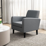 Modern Accent Chair, Occasional Chair, Rubber Wood Legs, Grey
