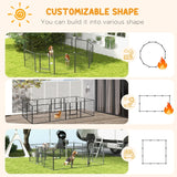 Puppy Playpen 12 Panels Heavy Duty, for Small Dogs, Indoor Outdoor Use - Silver