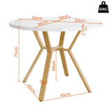 Dining Table Set (5-Piece) - Modern Simple Round Marble with Gold Metal Legs & 4 Ergonomic Velvet Chairs, Gray