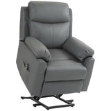 Electric Riser Recliner Chair with 70?? Recline, Faux Leather Charcoal Grey