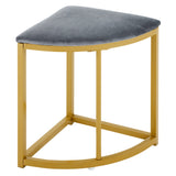 Modern Metal Frame Round Marble Dining Table and Chair Set (5 Pieces) with 4 Semi-Circular Stools