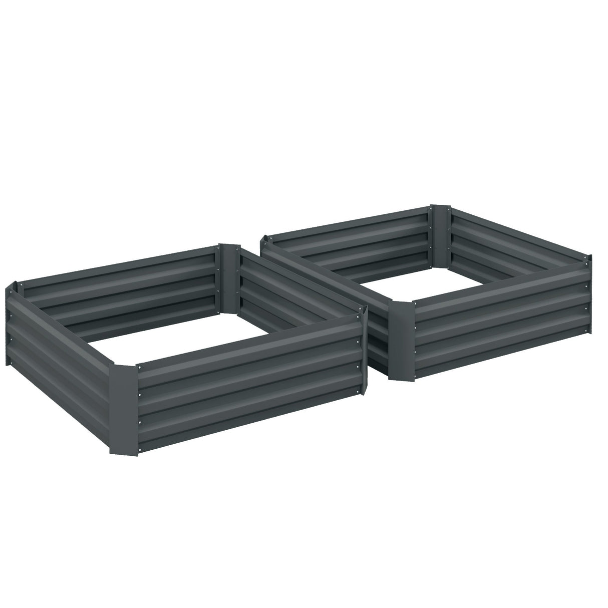 291L Raised Garden Bed, Elevated Galvanised Planter Box for Flowers, Herbs, Dark Grey