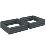 291L Raised Garden Bed, Elevated Galvanised Planter Box for Flowers, Herbs, Dark Grey