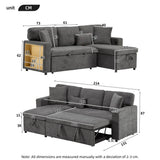 3 Seater L-Shaped Sofa Bed – Pull-Out Corner Couch with Open Storage, Bed Box and Shelf