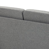 Compact Loveseat Sofa, 2 Seater with Wood Legs, Grey