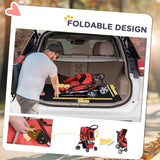 Pet Stroller, Dog Pram, Foldable Pushchair with Wheels and Zipper Entry, Red