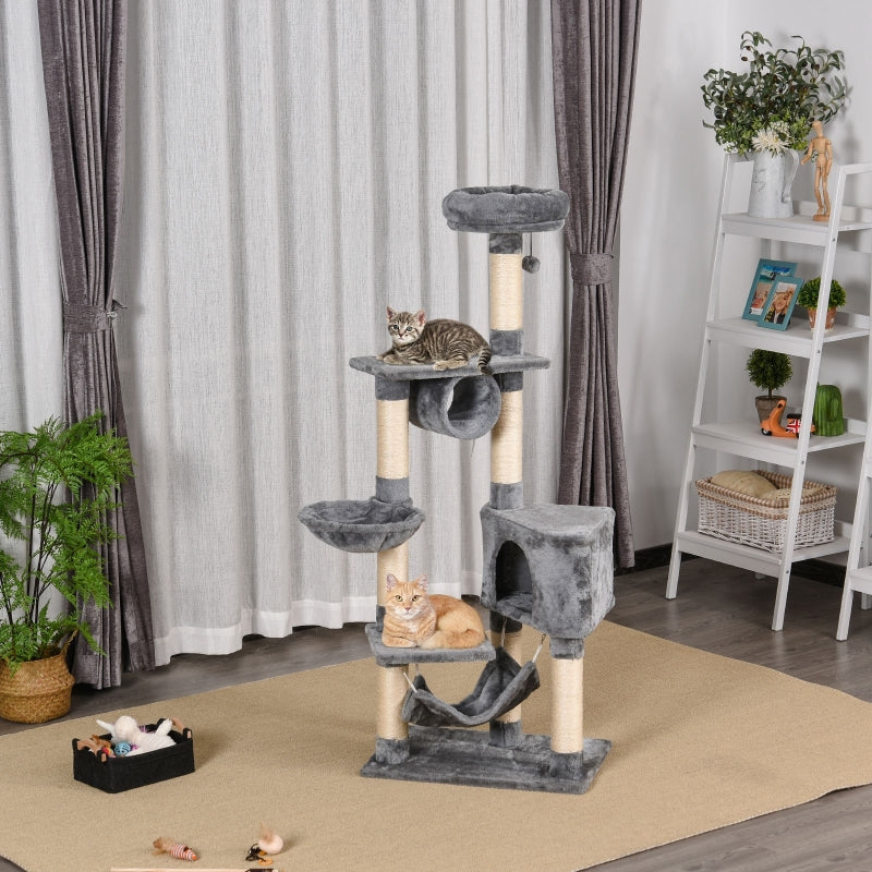 Cat Tree Multi-level Condo Tower with Toys & Scratching Posts