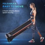 Steel Folding Motorized Home Treadmill, LCD Monitor, Black