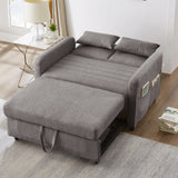 [Sofa Bed with Sleeping Function] Two-Seater Fold-Out Sofa, Pull-Out Design, Simple and Modern, Contemporary Style, Three-Level Adjustable Backrest, Breathable Cotton-Linen Fabric