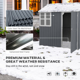 Galvanised Garden Shed with Latch - Dark Grey