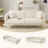 Modern 2-Seater Sofa Bed with 3-Stage Adjustable Backrest, Velvet