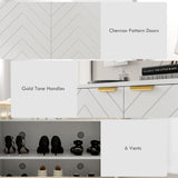 Shoe Storage Cabinet with Open & Adjustable Shelf, 6 Vents, 12 Pairs