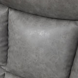 Recliner Armchair Thick Padded Faux Leather - Light Grey