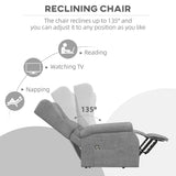 Power Lift Recliner Armchair, Electric Lift Chair for Elderly, Fabric, Grey