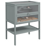 Wooden Hamster Cage 3 Tier House Storage Shelf, Openable Top, Grey