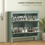 Shoe Cabinet with Four Drawers - Modern Green