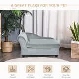 Pet Sofa Chair, with Storage & Cushion, Light Grey
