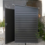 Galvanised Steel Shed, 3.7 x 7.9ft with Latched Door and Padlock - Grey