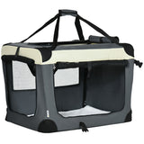 Pet Carrier 70cm Foldable, with Cushion, for Small Dogs and Cats - Grey