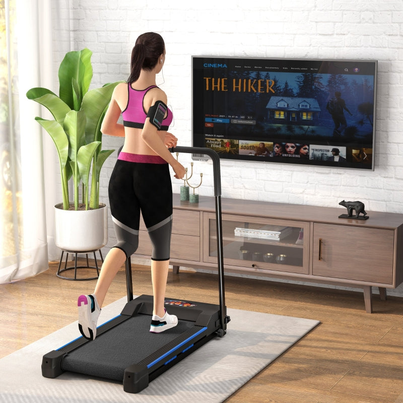 Folding Motorised Treadmill, Home Walking Machine, Blue