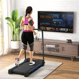 Folding Motorised Treadmill, Home Walking Machine, Blue