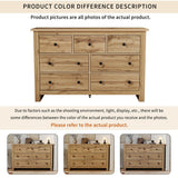 Modern Vintage Storage Sideboard with 7 Drawers - Multi-Room Cabinet, Wood Color