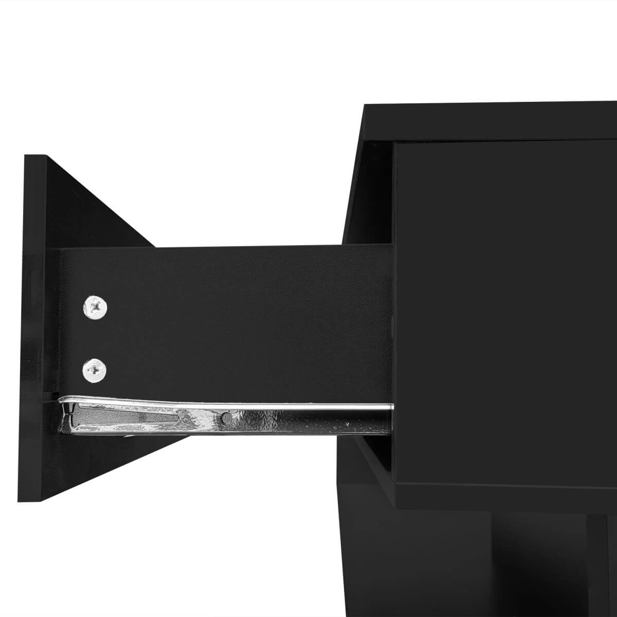 LED Coffee Table - High Gloss Black, Glass Top, Modern Living Room Table