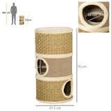 Cat Scratching Barrel Kitten Tree Tower Sisal Seaweed Rope Plush