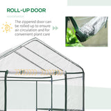 Walk in Greenhouse, 3-Tier 8 Shelves Roll-up Zipped Door, Steel Frame