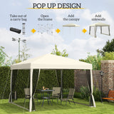 Pop Up Gazebo with 4 Mesh Sides, Carry Bag, Adjustable Height - 3x3m