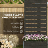 Garden Planter Box 34 x 69.5cm with Back Trellis, Black