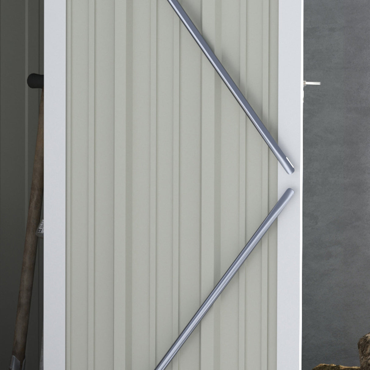 Metal Garden Storage Shed 5ft x 3ft, Sloped Roof & Lockable Door, Green