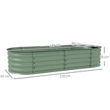 Galvanised Raised Garden Bed, Metal Planter Box with Safety Edging, Green