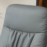 Swivel Recliner Chair and Footstool with High Back, PU Leather, Grey
