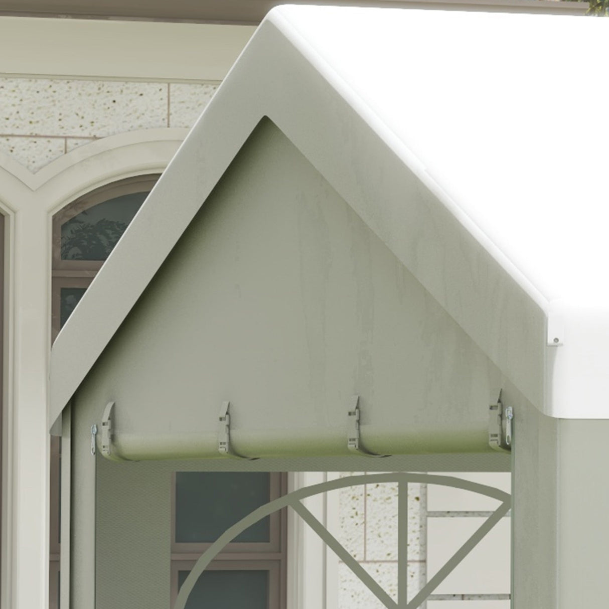 Marquee Party Tent, 4m x 4m Heavy Duty Galvanised Steel, White