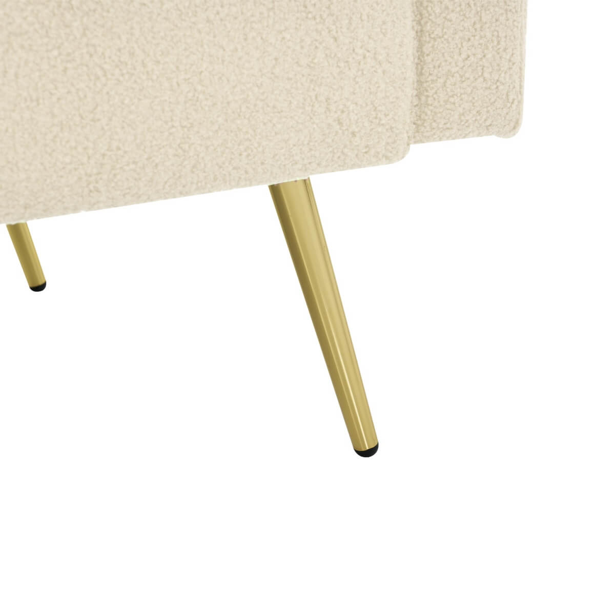 Modern Convertible Sofa Bed - Adjustable Recliner with Gold Legs and Side Storage Pockets, Beige