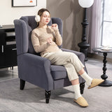 Wingback Accent Chair, Button Tufted Occasional Chair, Charcoal Grey