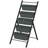 5-Tier Vertical Raised Garden Planter with 5 Container Boxes, Outdoor Plant Stand, Grey